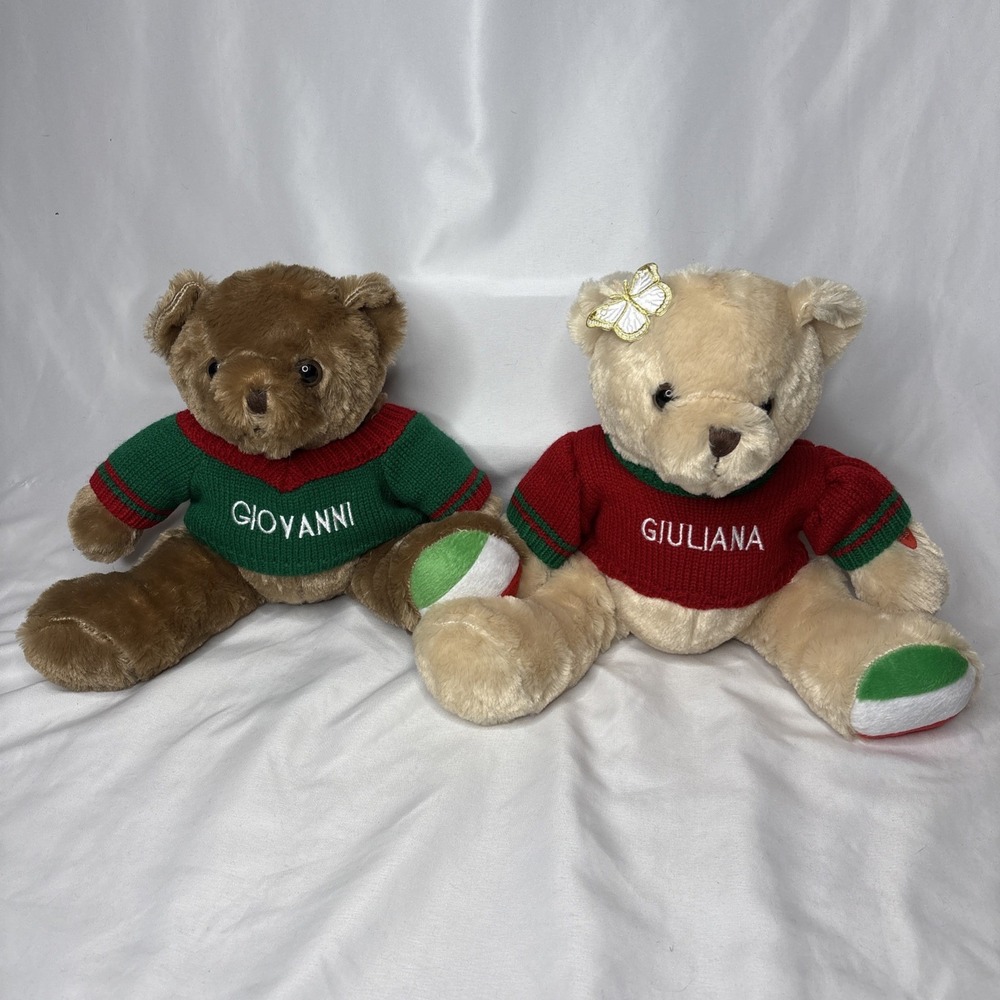 Giovanni & Giuliana Italian Speaking Singing Plush Bears 11"‎ Children's Market